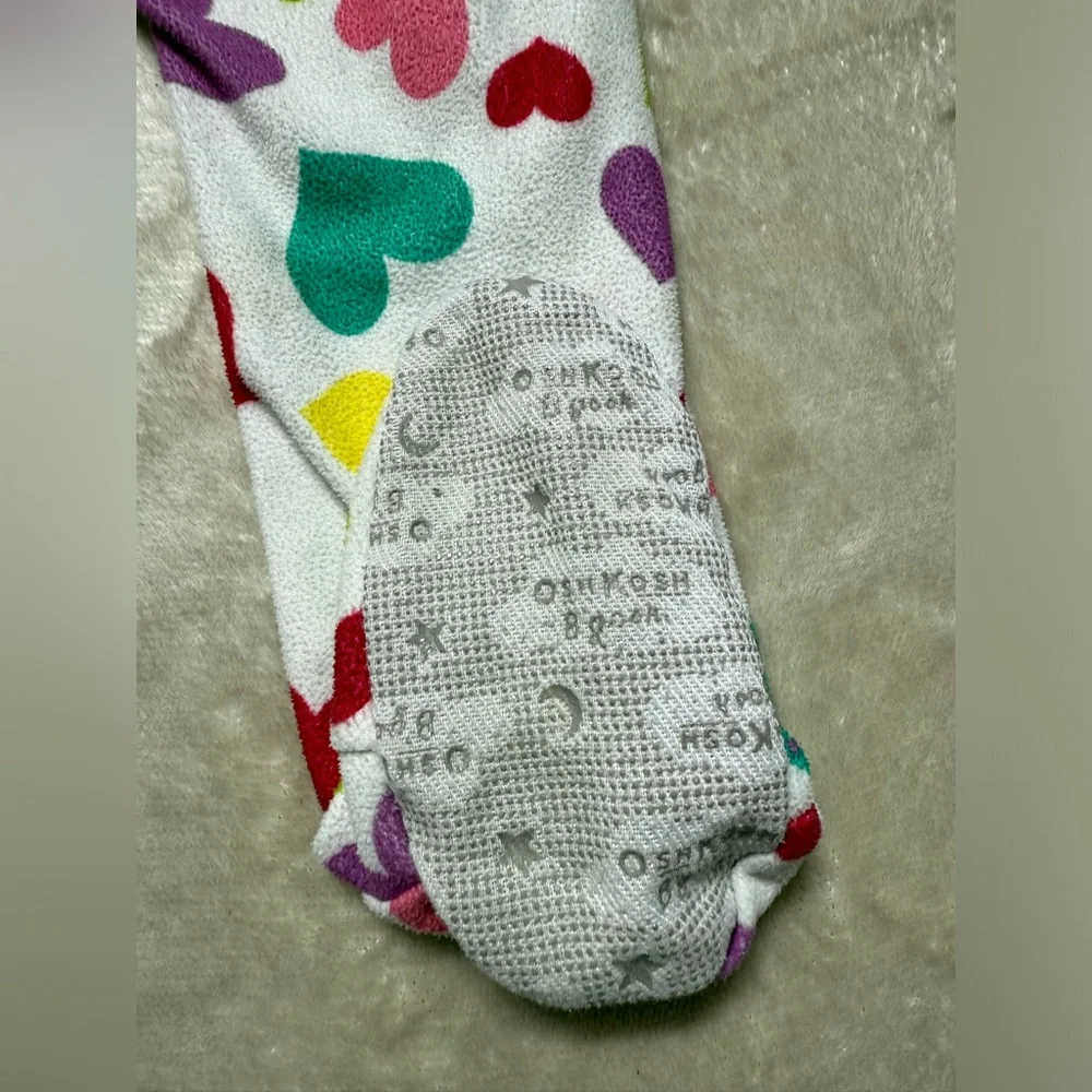 OshKosh B'gosh | Toddler Baby Girl Rainbow Hearts Footed Pajama | 18M